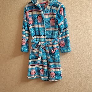 Komar Kids Blue and Pink Owl Pajama Robe B5